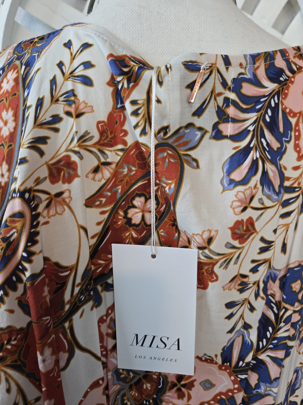 Misa Della Floral Smocked Waist Short Dress in Sz Large New With Tag Ret $370 - Picture 8 of 10